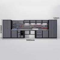 Armoire à outils modulaire en acier OEM, unités de rangement robustes pour atelier et garage avec finition époxy et verrouillage à 3 points