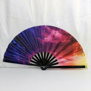 Abanico de Mano de Bambú Grande de 33 cm con Diseño Estrellado, Personalizable con Logotipo, Técnica de Pintura, Ideal para Festivales de Música y Eventos, Venta al Por Mayor - Product Image 2