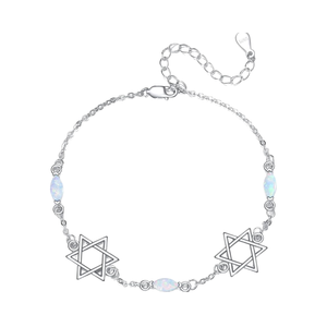 925 sterling Silver Star Of <span class=keywords><strong>David</strong></span> Charm Bracelet trang sức tôn giáo quà tặng cho phụ nữ và trẻ em - Product Image 1