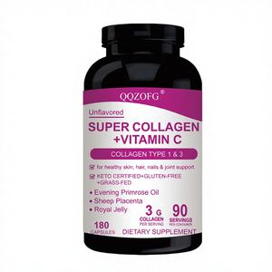 Cápsulas de Super Colágeno + Vitamina C Tipo 1 y 3 con Biotina y <span class=keywords><strong>Placenta</strong></span> de Oveja para el Apoyo de la Piel, Cabello, Uñas y Articulaciones, 180 Cápsulas - Product Image 1