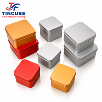 Boîte en fer blanc carrée portable pour thé, bonbons, menthes et mini-cadeaux, personnalisable, finition couleur, directement de l'usine