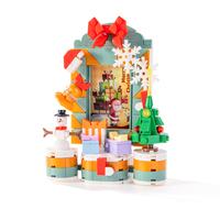Jouets de Noël pour enfants, cadre photo de Noël, briques de construction, Père Noël, blocs éducatifs DIY, cadeau de Noël, présentoir