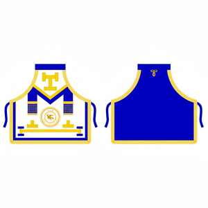 TABLIER DE DEACON Senior & Junior CRAFT GRAND DRESS-LOGO BRODÉ À FRANGES DORÉES ET TROIS NIVEAUX (BH-M-106) - Product Image 1