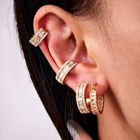 Boucles d'oreilles HECATE en zircone scintillante, acier inoxydable plaqué or véritable 18 carats, luxe léger, magnifiques boucles d'oreilles pour femmes