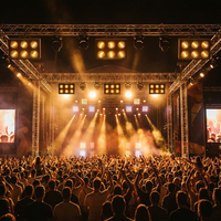 Projecteur LED rétro 6x100W, étanche IP65, blanc chaud ambre, pour scène, concert, théâtre, événement