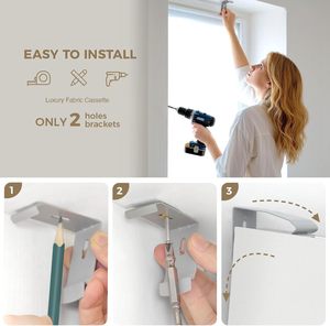 Persiana Enrollable de Tela Blanca Motorizada con Control Remoto, para Oscurecimiento de Habitaciones, Uso Doméstico, Día y Noche - Product Image 3