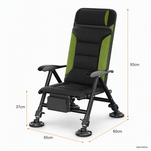 Рыболовное кресло Zentopia All Terrain с регулируемой спинкой, откидное, портативное, с поворотными ножками <span class=keywords><strong>для</strong></span> рыбалки и кемпинга на открытом воздухе - Product Image 1