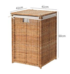Directo de fábrica Grande plegable ropa organizadores tejido de mimbre cesta de lavandería cesta con tapa forro - Product Image 2