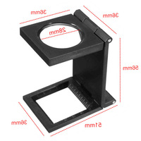 Mini loupe de testeur de lin 10x à trois échelles pliantes et debout