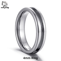 MACHO Custom 4mm Edelstahl Ring Blank Core Flat Edge Klassischer Stil für DIY Inlay Verlobung Geschenk Party Schmuck Großhandel