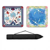 Tapis de jeu de mahjong de Noël en caoutchouc de haute qualité, antidérapant, carré, imprimé, qualité professionnelle, prêt à être expédié