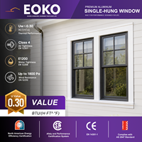 Fenêtre verticale à rupture de pont thermique EOKO CSA NFRC CE, double vitrage, aluminium blanc, coulissante, à double battant, design moderne pour maison