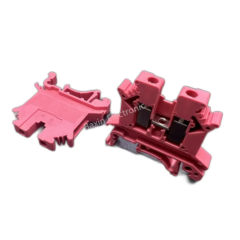 Sekrup warna merah UK-2.5B 2.5mm DIN Rail blok Terminal UK Din Rail Screw blok Terminal