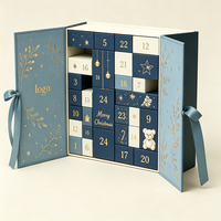 Luxuriöse Doppeltürige Umweltfreundliche Wiederverwendbare Geschenkbox Maßgefertigter 24-Tage Leerer Weihnachts-Keks- und Kosmetik-Adventskalender Verpackungsbox