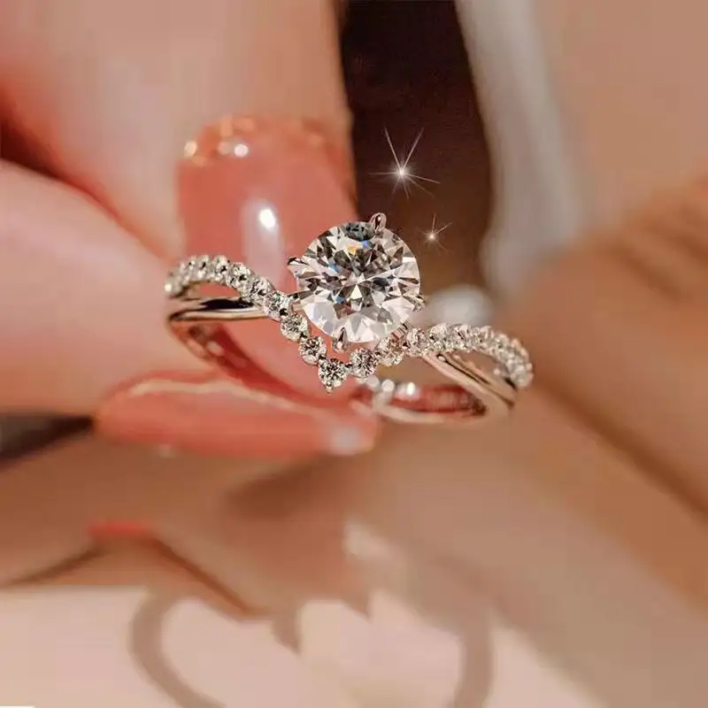 Zircon moissanite kim cương Nhẫn Lady kim cương nhẫn thời trang vài vòng