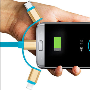 Câble de données rétractable 3 en 1, 1m, en alliage d'aluminium, câble de chargement Micro Usb Type C pour accessoires de téléphone portable - Product Image 3