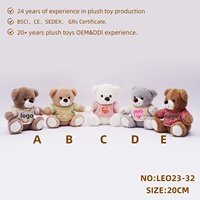 Joli ours en peluche confortable de 15cm bon marché coloré doux adorable unique en peluche ours en peluche OEM ODM nouveau tissu écologique