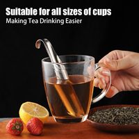 Infuseur à thé réutilisable à long manche de vente d'usine plus raide pour diffuseur de thé à feuilles mobiles