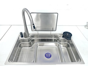 Fregadero <span class=keywords><strong>de</strong></span> <span class=keywords><strong>Cocina</strong></span> Multifuncional <span class=keywords><strong>de</strong></span> Acero Inoxidable 304, 78x48cm, Cuatro Tazones Individuales, Diseño Moderno, <span class=keywords><strong>de</strong></span> una Pieza, Extensible, 5 Años <span class=keywords><strong>de</strong></span> Garantía - Product Image 4