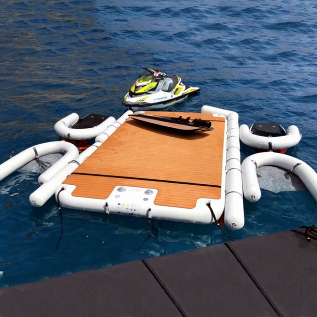 C Shape Inflatable Floating Dock Non Slip Platform for Kayak SUP Storage Eco Friendly
