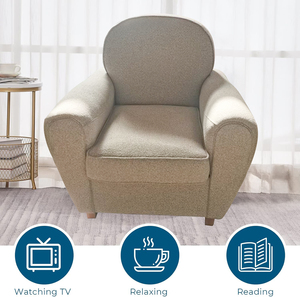 Modern <strong>Large</strong> Size Beech Accent <strong>Armchair</strong> for Single Bedroom Durable Leisure Chair for Hotel or Apartment KD Sofa Chair - Product Image 4