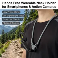 Support magnétique à suspendre autour du cou pour téléphone portable avec fonction trépied, perche à selfie vidéo pour utilisation au lit