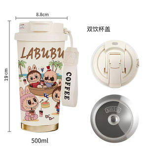 Termos anak, Tumbler kartun terisolasi 316 baja anti karat 2-in-1 sedotan & Sip kopi gaya anak-anak - Product Image 5