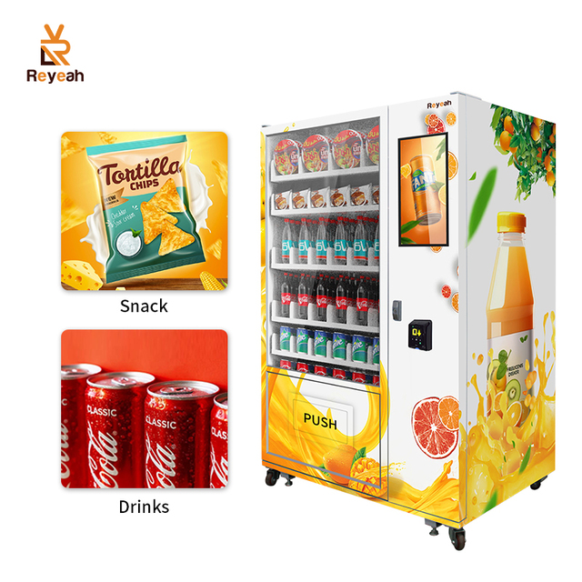 Large Capacity Wifi Vending Machine Support Custom Drinks and Snack Combo Vending Machines With Cash Payment for Store
