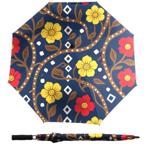 Batik Art Golf <b>Umbrella</b> Windproof Large Wooden Handle Double Canopy With Cover for Outdoor Use - Product Image 1