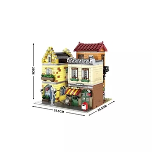 Mork 16008 Set di Costruzioni Caffetteria per Bambini, Giocattolo Educativo Street View <span class=keywords><strong>Lepini</strong></span> con LED Luminosi, Mattoncini Fai-da-Te, Regalo - Product Image 6