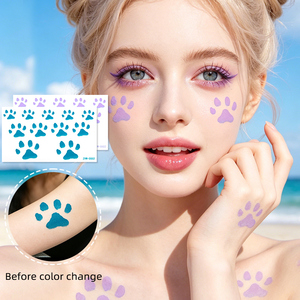 Adesivi per Tatuaggi Temporanei Termocromici a Forma di Zampa di <span class=keywords><strong>Cane</strong></span>, da Blu a Viola, Non Tossici, Sensibili alla Temperatura, Consegna Rapida all'Ingrosso - Product Image 6