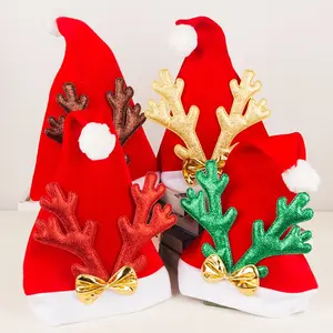 Sombrero de Navidad con pompón para adultos y niños, gorro de Papá Noel, Reno, muñeco de nieve, ciervo, regalos de Navidad, 2022