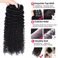 Extensiones de Cabello Humano Virgen al por Mayor, Ondulado Profundo Vietnamita, Rizado, Ondulado Natural Camboyano, Ondulado Profundo Vietnamita Súper Doble Trama