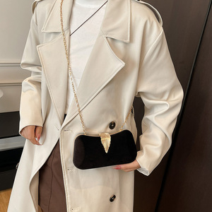 Borse da Sera in Velluto per Donna, <span class=keywords><strong>Pochette</strong></span> di Lusso con Finiture Dorate per Feste, con Tracolla a Catena Staccabile - Product Image 6