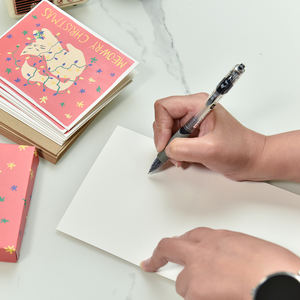 Cartes d'invitation de fête pliées 5*7 en papier couché de qualité supérieure avec impression personnalisée CMKY, cartes de vœux de Noël et enveloppes - Product Image 3