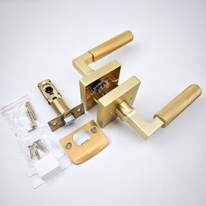 יוקרה אמריקאית קלאסית זהב, ידית ידית מנעול עץ ידיות דלת עץ מטפל ידיות דלת פנים מתכתי - Product Image 5