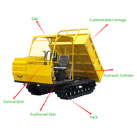 CE-Zertifizierter 3T Hydraulischer Raupentransporter Diesel Mini-Dumper für Berg-, Obstgarten- und Waldtransport