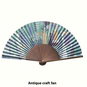 Éventail pliant en papier à baleines de bambou de 21 cm, design personnalisé, portable et publicitaire, éventail de rave à peindre soi-même - Product Image 1