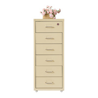 Armoire de classement commerciale en acier à 6 tiroirs verrouillable avec serrure à clé pour le rangement de documents à domicile ou au bureau |   Blanc/Vert/Jaune