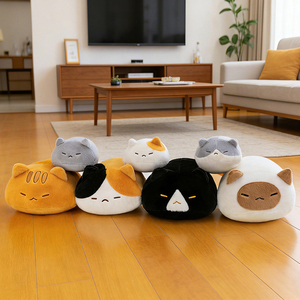 Juguete de Peluche Apilable de Gato con Diseño de Patchwork Multicolor, Cuerpo Redondo y Regordete, Relleno Suave y Esponjoso, Juguete de Peluche de Dibujos Animados, ¡Venta Caliente! - Product Image 2