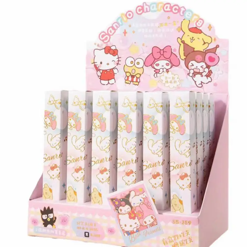 Groothandel Anime Kawaii Sanrio Blinde Doos Push-Up Neutrale Pen Kopen 22 Get 2 Game Originele God Star Dome Briefpapier Set