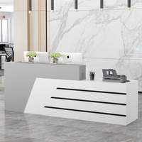 QT-245X  Comptoir de réception moderne et minimaliste en cuir laqué, comptoir de bar, table de comptoir pour les magasins de vêtements et les instituts de beauté