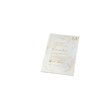 Kit d'invitation de mariage de luxe en papier coton avec impression typographique, menu, cartes de réponse et cartes 'Save the Date' avec dorure à chaud