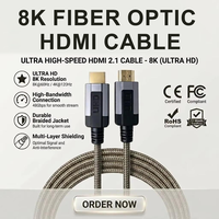 Câble HDMI Fibre Optique 8K Ultra Haute Vitesse HDMI2.1 48 Gbps 8K 60Hz 4K 120Hz Mâle-Mâle pour TV, Home Cinéma, Projecteur