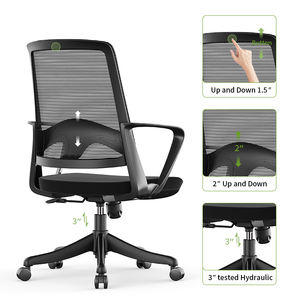 ZITAI Table et chaise de bureau à domicile Salon assistant de beauté chaise de bureau support lombaire fixe accoudoir chaise de personnel à mi-dossier - Product Image 4