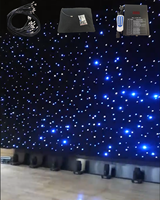 Layar Latar Panggung Tirai Bintang LED untuk Pertunjukan Teater, Dekorasi Pernikahan, Tema Putih Hangat Biru, Taman Hiburan, Kontrol DMX512