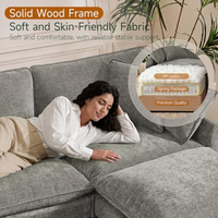 Modulares Sofa mit Stauraum U-Form Ecksofa Chenille Cloud Couch Übergroßes Stoffsofa 6-Sitzer Tiefsitz-Sofa für Wohnzimmer