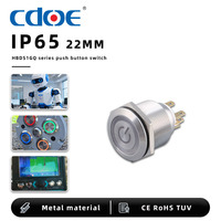 22mm 1NO/1NF bouton poussoir métallique autobloquant soudure voyant LED bouton SPDT avec CE CCC Reach Rohs