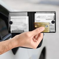 Porte-documents de voiture en cuir PU noir imperméable et durable avec logo personnalisé