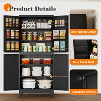 Armoire de rangement en acier démontable OEM/ODM, mobilier de cuisine moderne en métal avec portes style Shaker, couleur et taille personnalisables